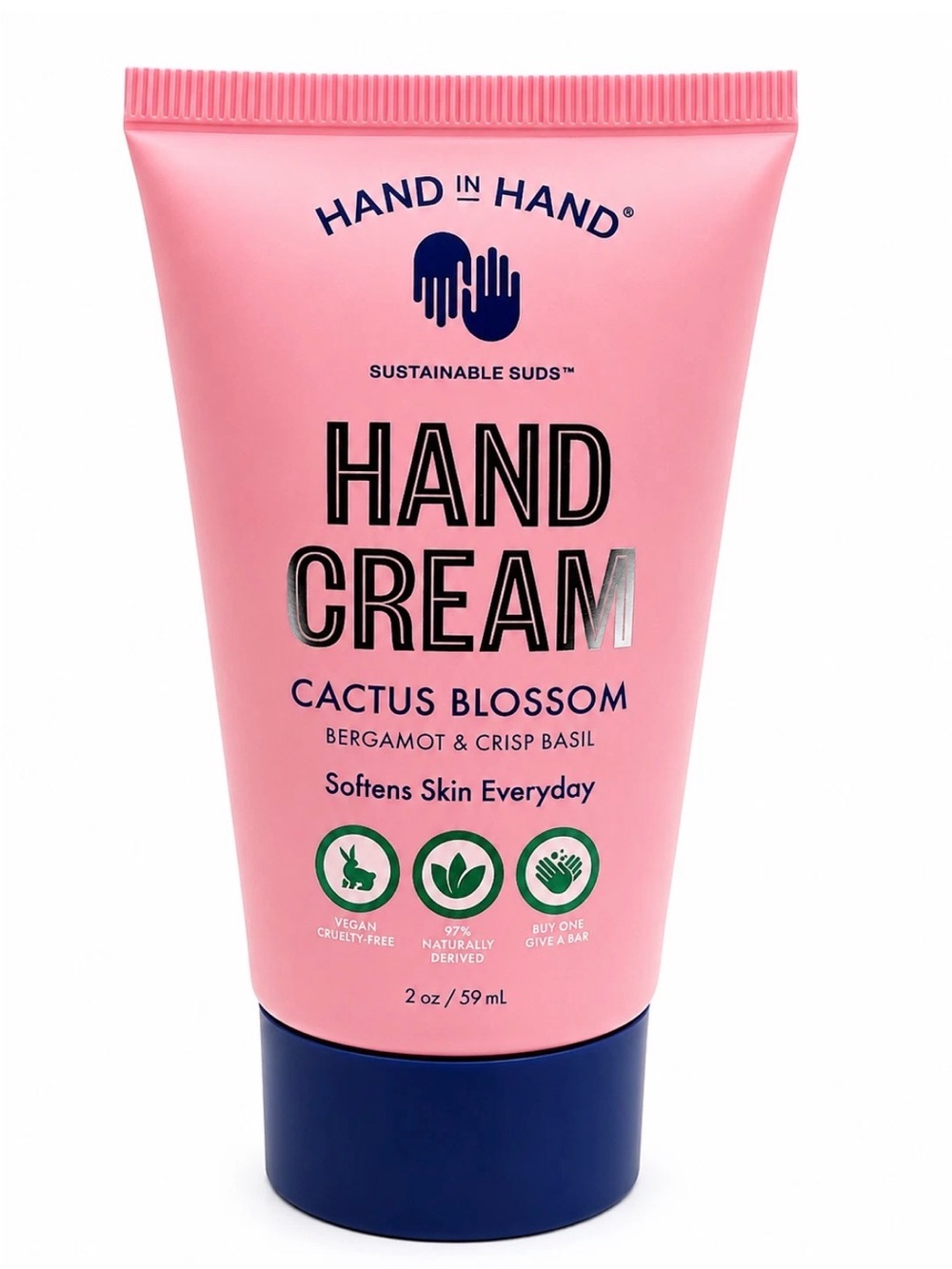 Hand in Hand Body Lotion, Cactus Blossom, Bergamot & Crisp Basil
2 oz